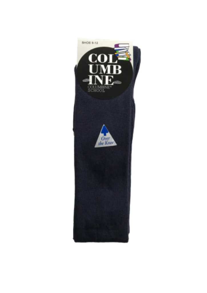 Columbine Over The Knee Cotton Socks 3 Pack Navy